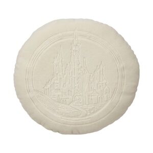 Wicked For Good x Katie Kime Emerald City Faux Fur Round Throw Pillow Cream